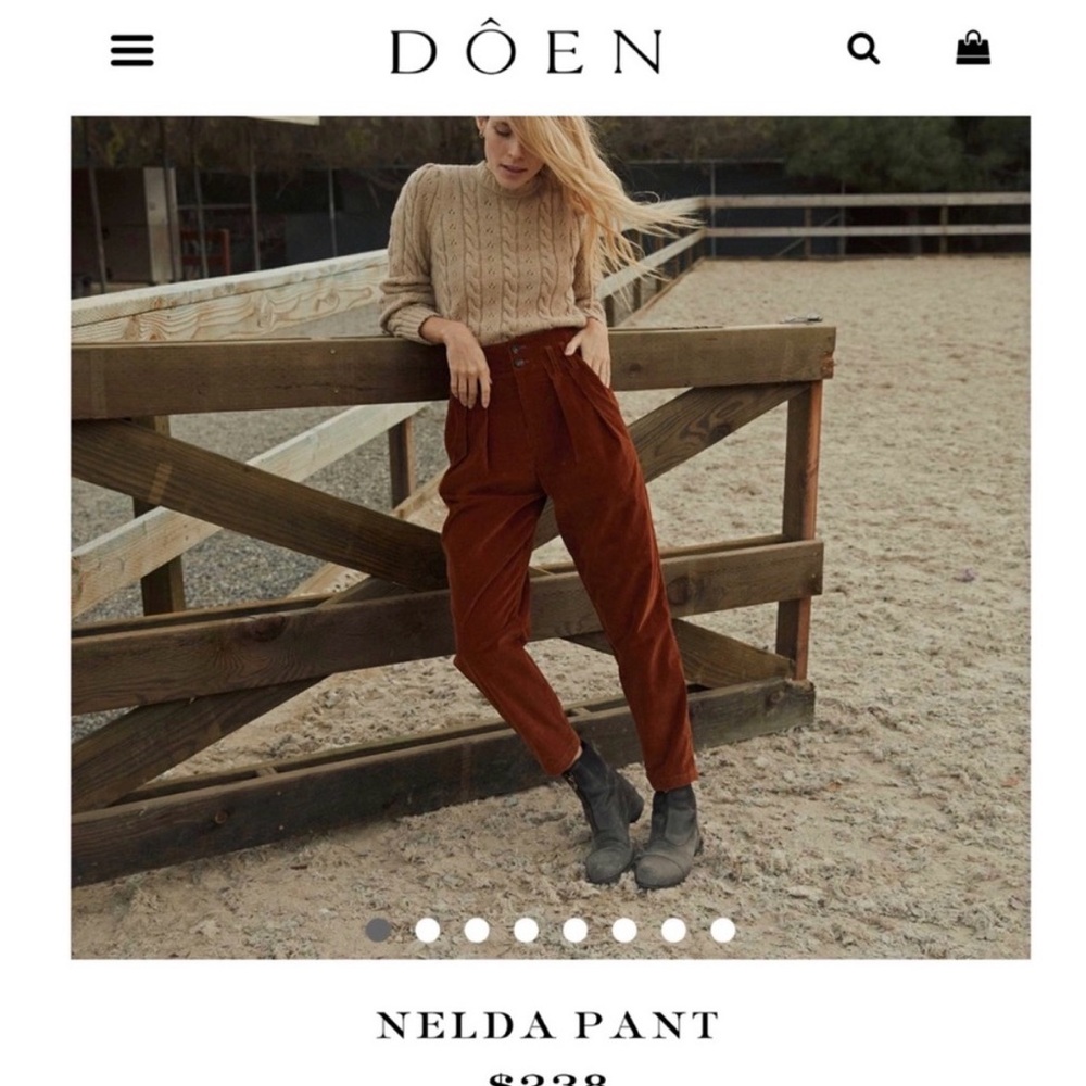 Doen Nelda high rise corduroy pants - Terra Di Sienna - Picture 6 of 9